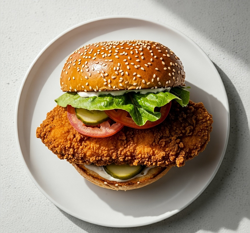 Nacho King Chicken Burger With Fries & Shake 