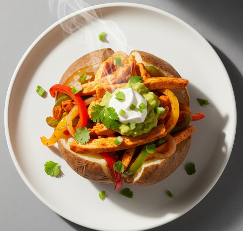 Loaded Baked Potatoes With Chicken Tikka 